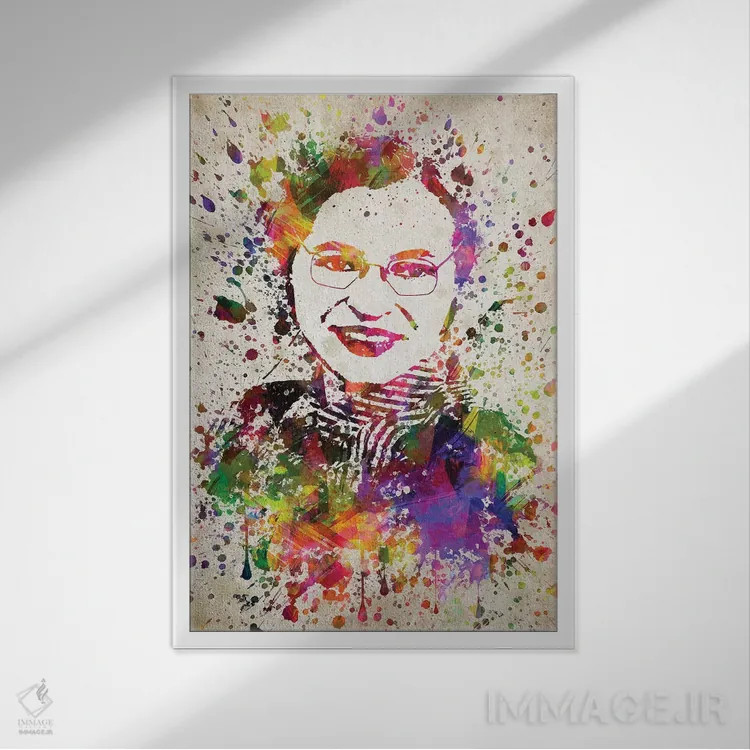 تابلو روزا پارکس (فعال حقوق مدنی) اثر پیکسل کهنه (استودیو/نام هنری) - نمای قابدار سفید
