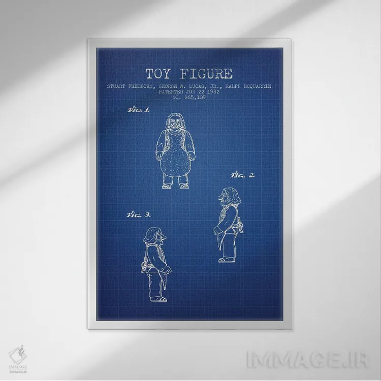 تابلو طرح پتنت فیگور اکشن اوگنات اس. فریبورن، جی. لوکاس و آر. مککواری (شبکه آبی) (شخصیت جنگ ستارگان) اثر پیکسل کهنه (استودیو/نام هنری) - نمای قابدار سفید