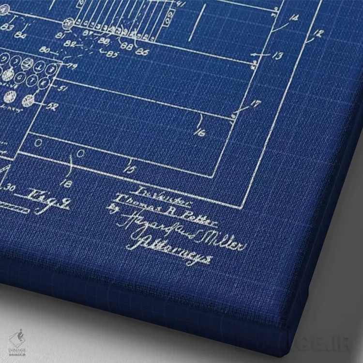 تابلو طرح پتنت بازی فوتبال رومیزی تی.آر. پاتر (شبکه آبی) اثر پیکسل کهنه (استودیو/نام هنری) - نمای نزدیک بافت بوم