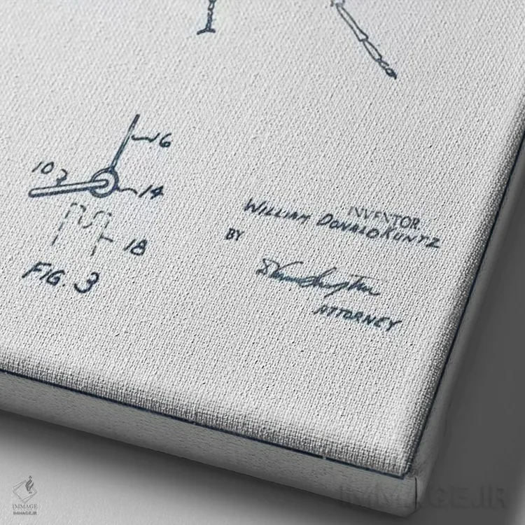 تابلو طرح پتنت مگس مصنوعی ماهیگیری دبلیو.دی. کونتز (مرکب) اثر پیکسل کهنه (استودیو/نام هنری) - نمای نزدیک بافت بوم