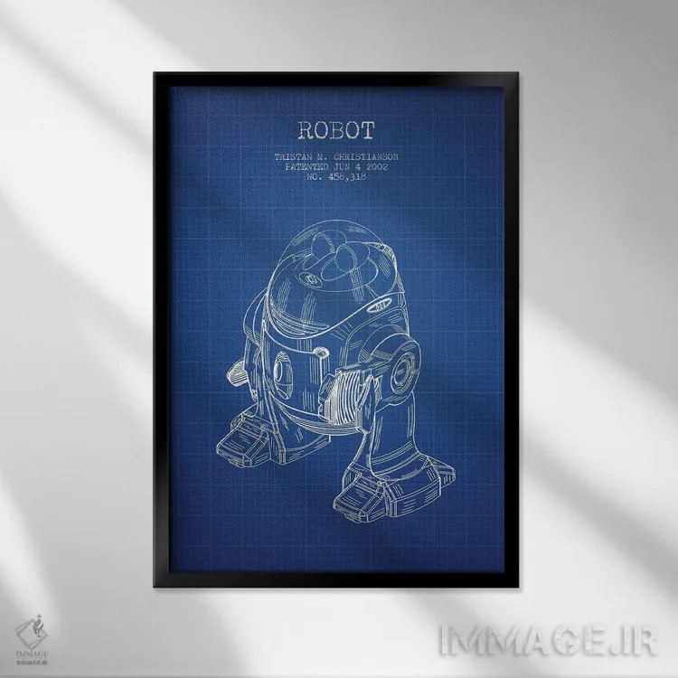تابلو طرح پتنت ربات تریستان ام. کریستیانسون (شبکه آبی) اثر پیکسل کهنه (استودیو/نام هنری) - نمای قابدار مشکی