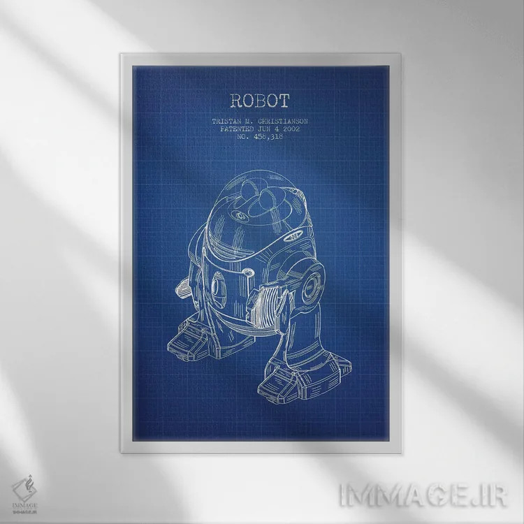 تابلو طرح پتنت ربات تریستان ام. کریستیانسون (شبکه آبی) اثر پیکسل کهنه (استودیو/نام هنری) - نمای قابدار سفید