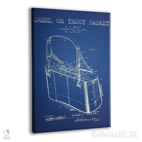 تابلو طرح پتنت سبد ماهیگیری دبلیو.ال. ماربل (شبکه آبی) اثر پیکسل کهنه (استودیو/نام هنری) - نمای پرسپکتیو محصول