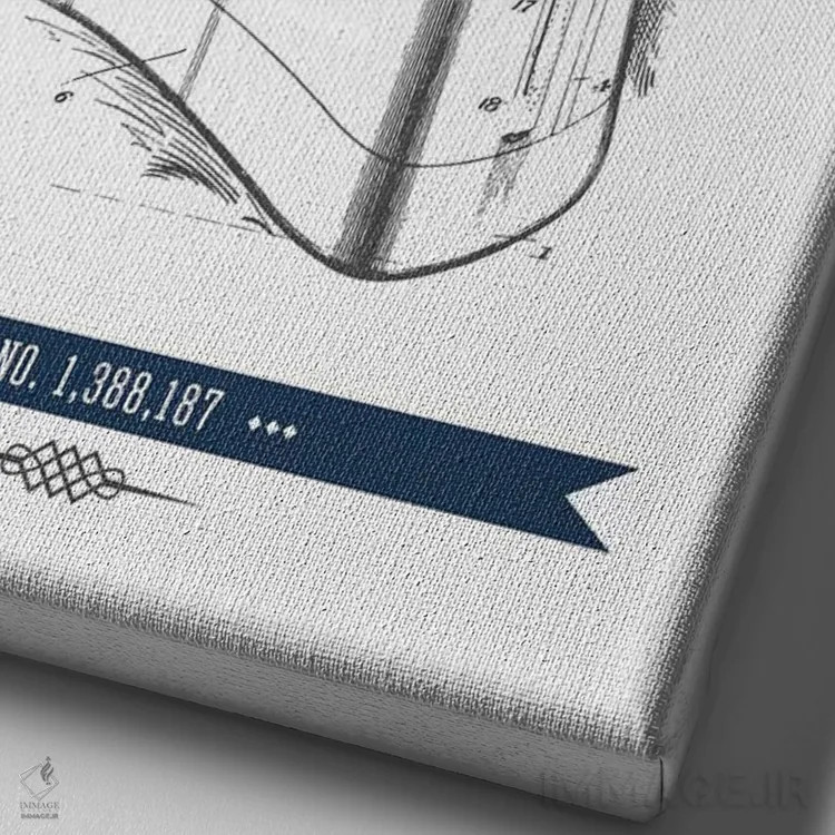 تابلو طرح پتنت سبد ماهیگیری دبلیو.ال. ماربل (سورمهای) اثر پیکسل کهنه (استودیو/نام هنری) - نمای نزدیک بافت بوم