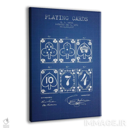 تابلو طرح ثبت اختراع کارتهای Saladee، اثر W.S. Baker (شبکهٔ آبی) اثر پیکسل کهنه (استودیو/نام هنری) - نمای پرسپکتیو محصول