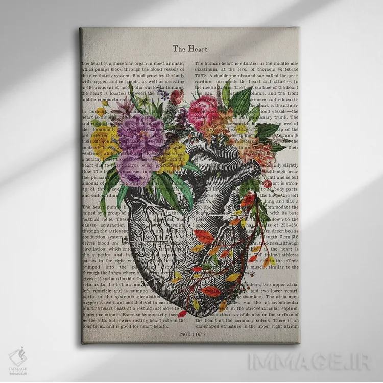 تابلو قلب اثر پیکسل کهنه (استودیو/نام هنری) - نمای روبهرو روی دیوار