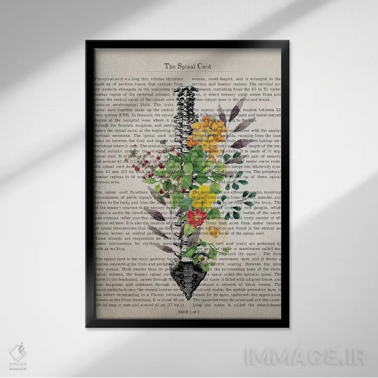 تابلو طناب نخاعی اثر پیکسل کهنه (استودیو/نام هنری) - نمای قابدار مشکی