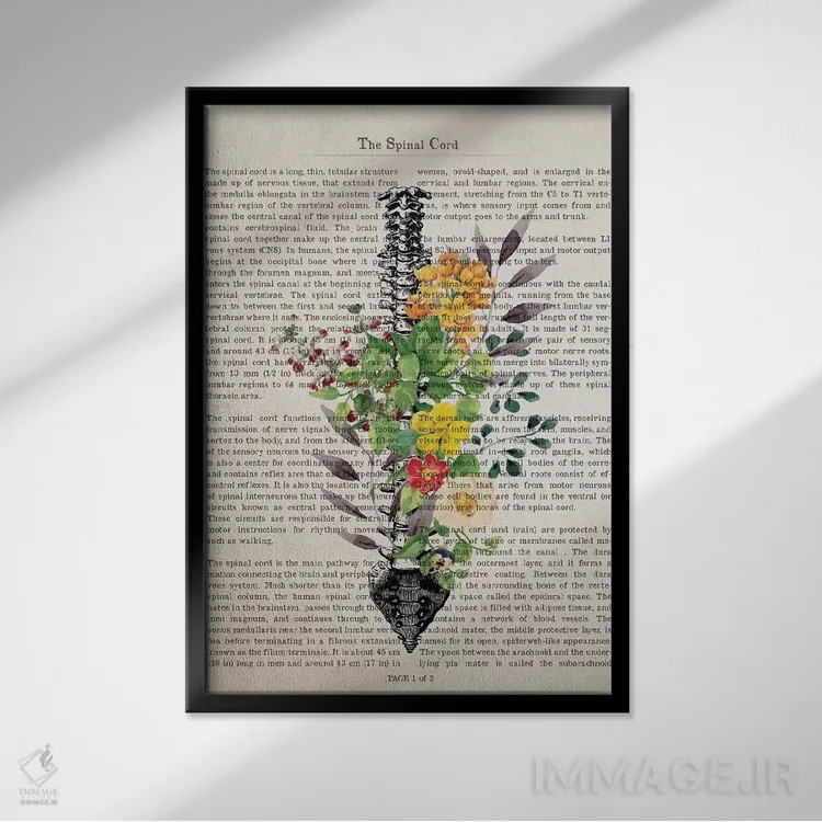 تابلو طناب نخاعی اثر پیکسل کهنه (استودیو/نام هنری) - نمای قابدار مشکی