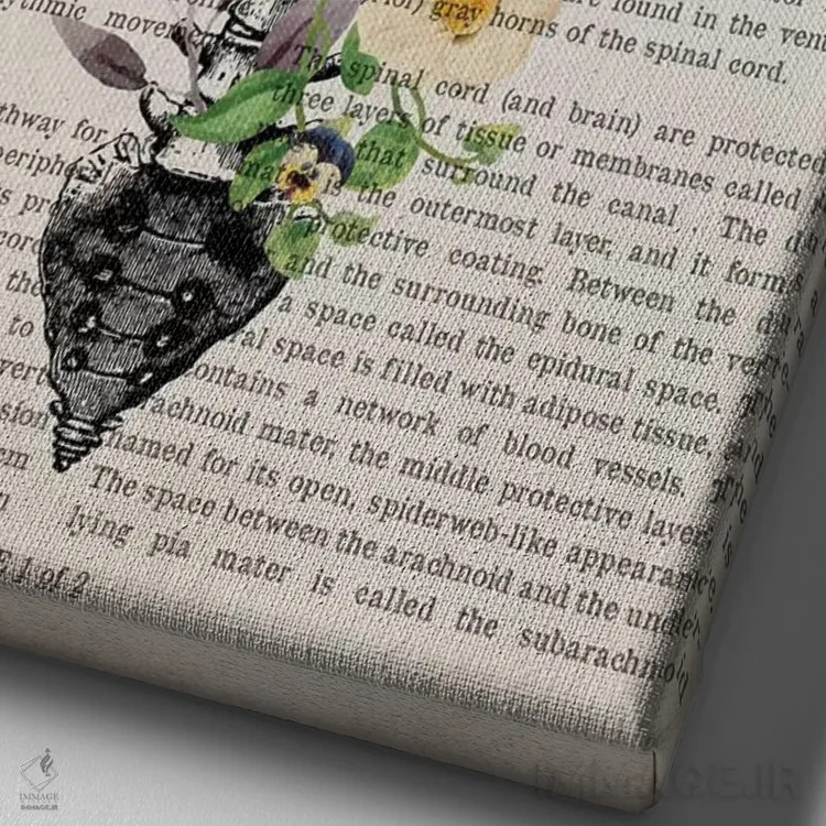 تابلو طناب نخاعی اثر پیکسل کهنه (استودیو/نام هنری) - نمای نزدیک بافت بوم