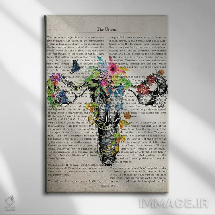 تابلو چاپ آناتومی رحم اثر پیکسل کهنه (استودیو/نام هنری) - نمای روبهرو روی دیوار