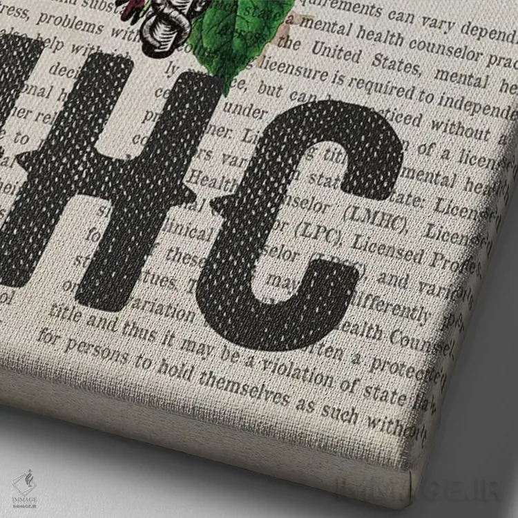 تابلو مشاور سلامت روان (MHC) همراه با گلها اثر پیکسل کهنه (استودیو/نام هنری) - نمای نزدیک بافت بوم