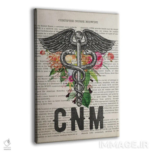 تابلو ماما پرستار دارای گواهی (CNM) همراه با گلها اثر پیکسل کهنه (استودیو/نام هنری) - نمای پرسپکتیو محصول