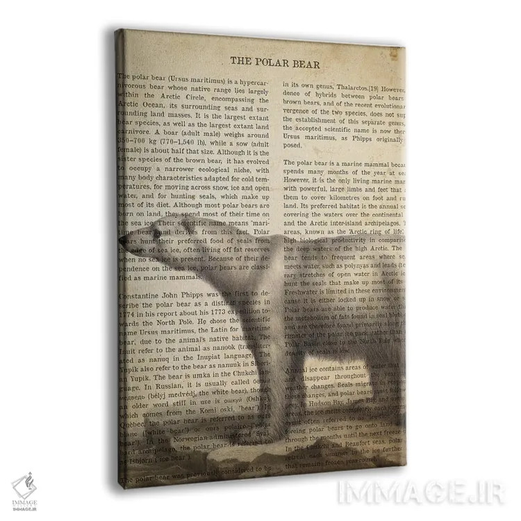 تابلو چاپ وینتیج خرس قطبی اثر پیکسل کهنه (استودیو/نام هنری) - نمای پرسپکتیو محصول