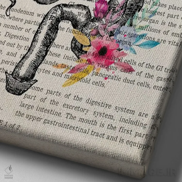 تابلو دستگاه گوارش اثر پیکسل کهنه (استودیو/نام هنری) - نمای نزدیک بافت بوم