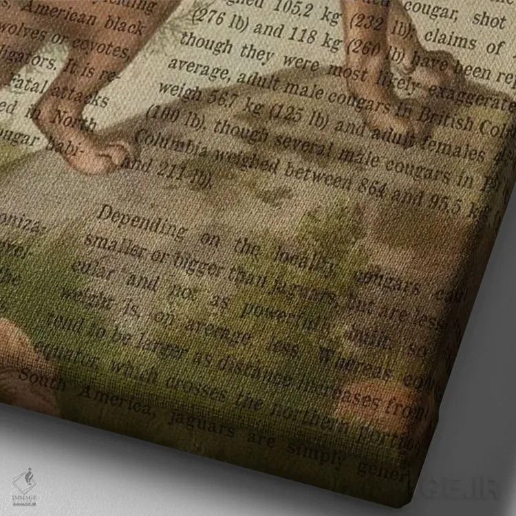 تابلو چاپ وینتیج پلنگ کوهستان اثر پیکسل کهنه (استودیو/نام هنری) - نمای نزدیک بافت بوم