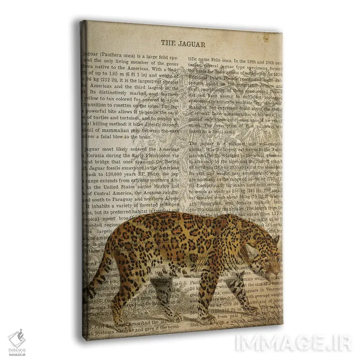 تابلو چاپ وینتیج جگوار اثر پیکسل کهنه (استودیو/نام هنری) - نمای پرسپکتیو محصول