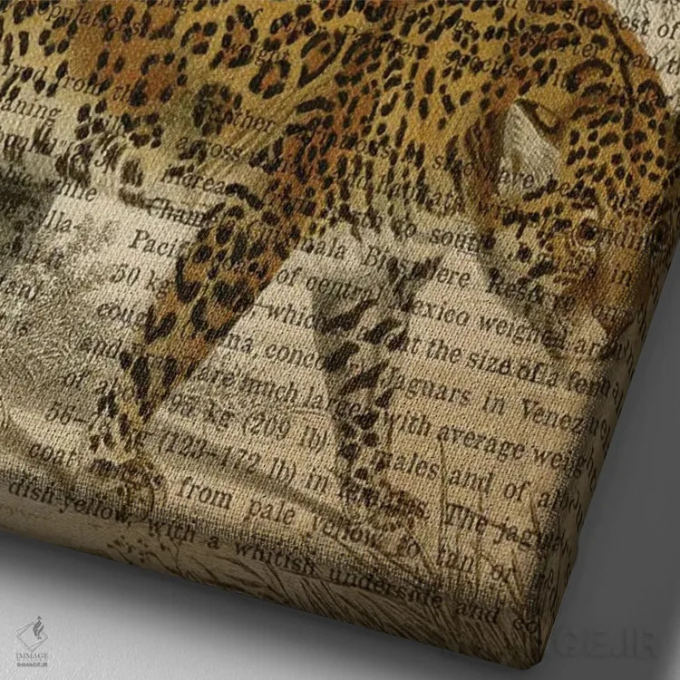 تابلو چاپ وینتیج جگوار اثر پیکسل کهنه (استودیو/نام هنری) - نمای نزدیک بافت بوم