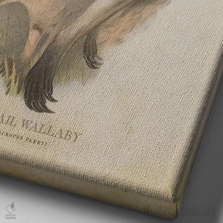 تابلو والابی دمشلاقی (چاپ وینتیج) اثر پیکسل کهنه (استودیو/نام هنری) - نمای نزدیک بافت بوم