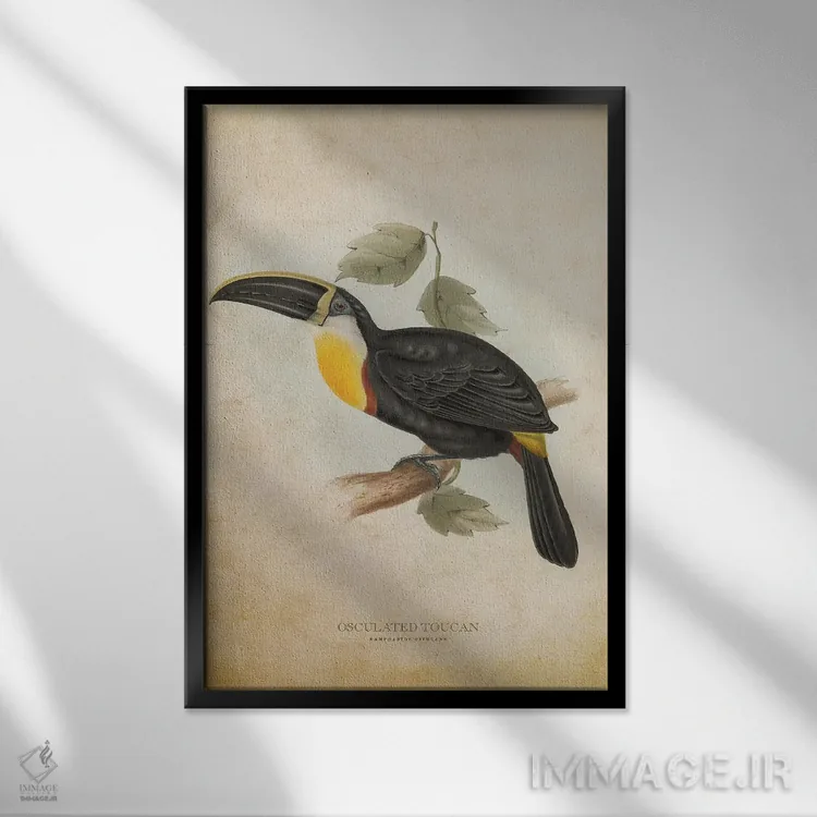 تابلو توقان حلقهدار (وینتیج) اثر پیکسل کهنه (استودیو/نام هنری) - نمای قابدار مشکی