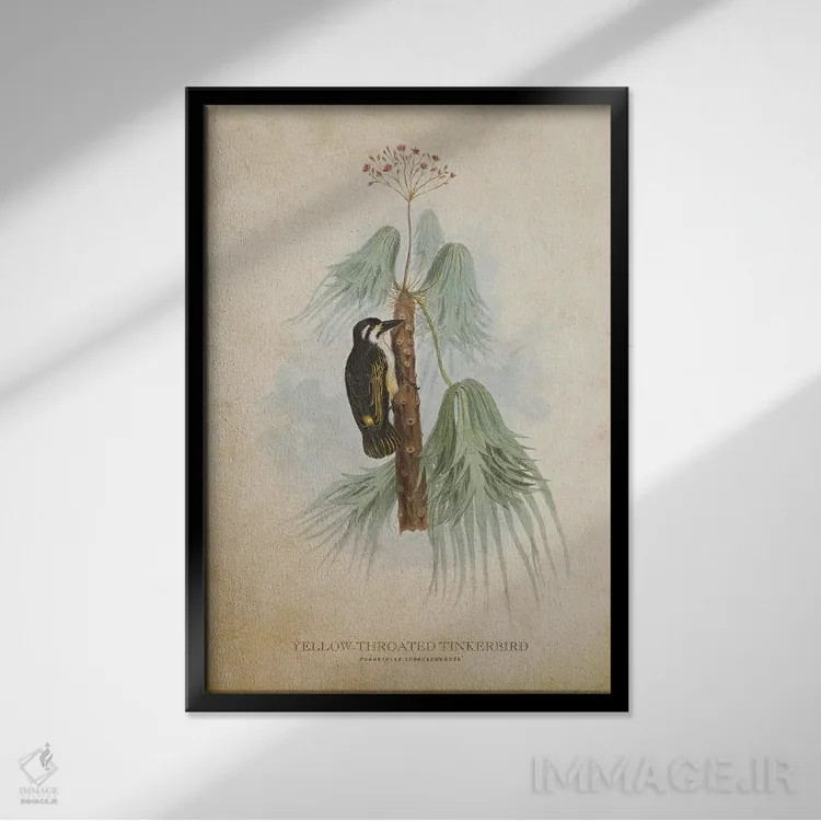 تابلو تینکربرد گلویزرد (وینتیج) اثر پیکسل کهنه (استودیو/نام هنری) - نمای قابدار مشکی