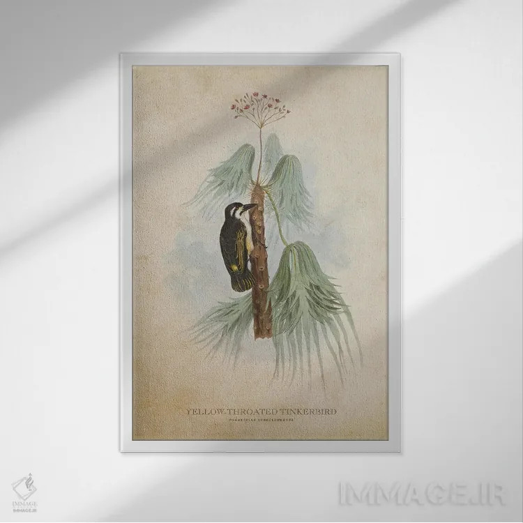 تابلو تینکربرد گلویزرد (وینتیج) اثر پیکسل کهنه (استودیو/نام هنری) - نمای قابدار سفید