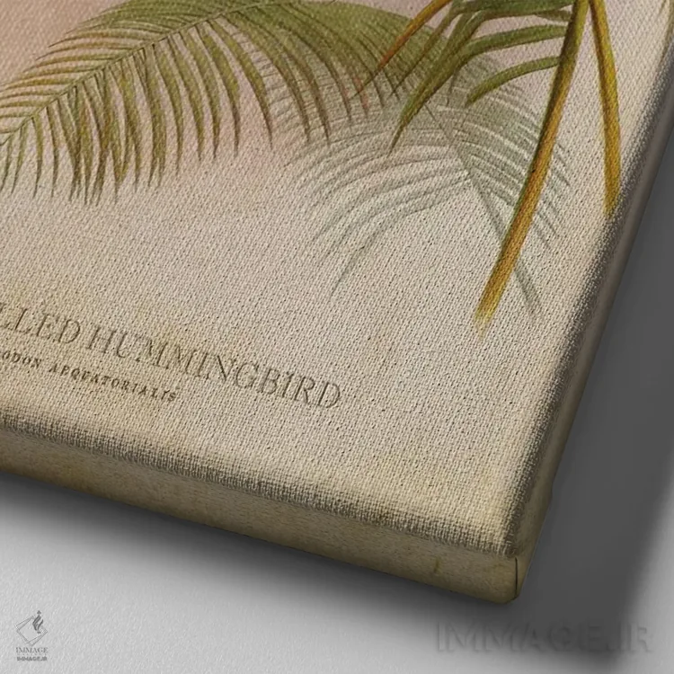 تابلو مرغ مگسخوار منقار دندانهدار (وینتیج) اثر پیکسل کهنه (استودیو/نام هنری) - نمای نزدیک بافت بوم