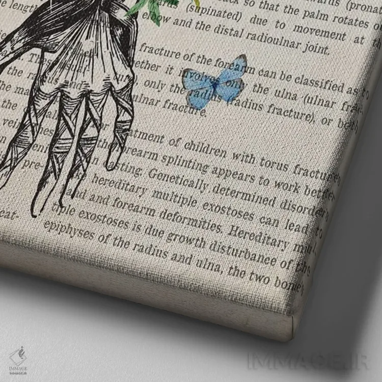 تابلو آناتومی ساعد انسان (به صورت گل) اثر پیکسل کهنه (استودیو/نام هنری) - نمای نزدیک بافت بوم