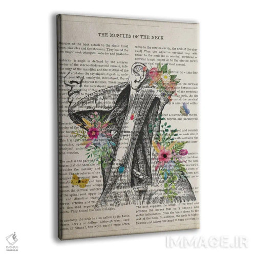 تابلو عضلات گردن آناتومی گل اثر پیکسل کهنه (استودیو/نام هنری) - نمای پرسپکتیو محصول