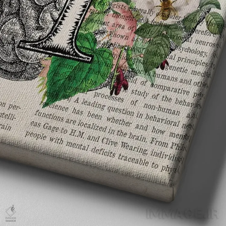 تابلو هنر روانشناسی مغز آناتومی گل اثر پیکسل کهنه (استودیو/نام هنری) - نمای نزدیک بافت بوم