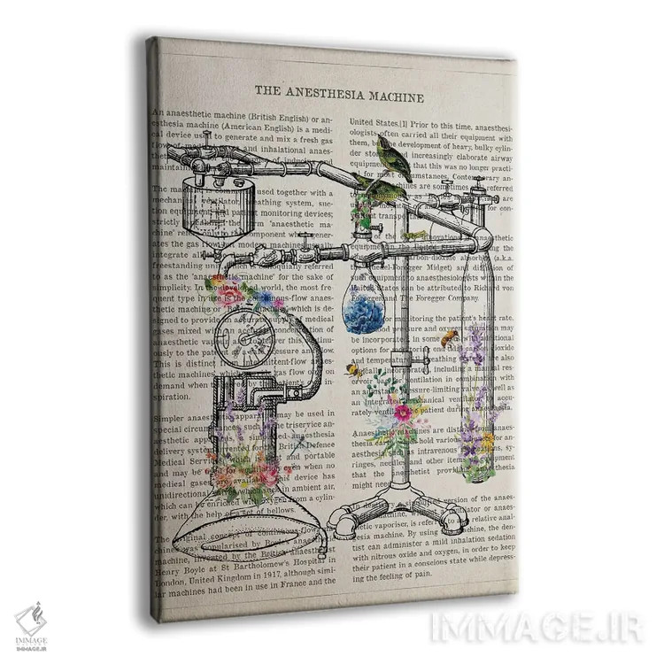 تابلو دستگاه بیهوشی گلها اثر پیکسل کهنه (استودیو/نام هنری) - نمای پرسپکتیو محصول