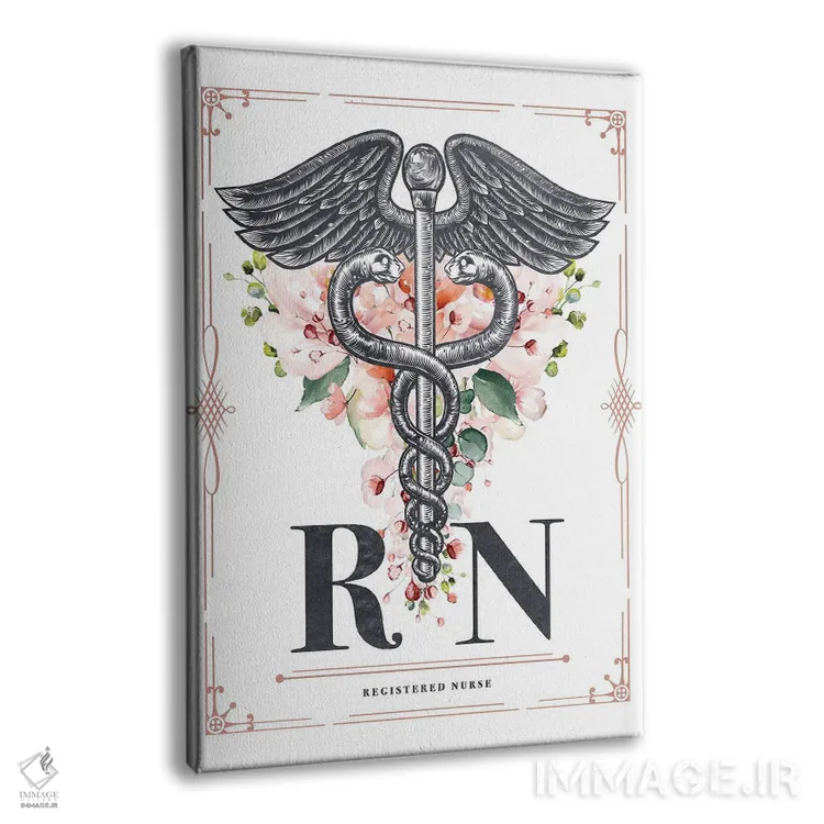 تابلو آران با گلها (پرستار ثبتشده Registered Nurse) اثر پیکسل کهنه (استودیو/نام هنری) - نمای پرسپکتیو محصول