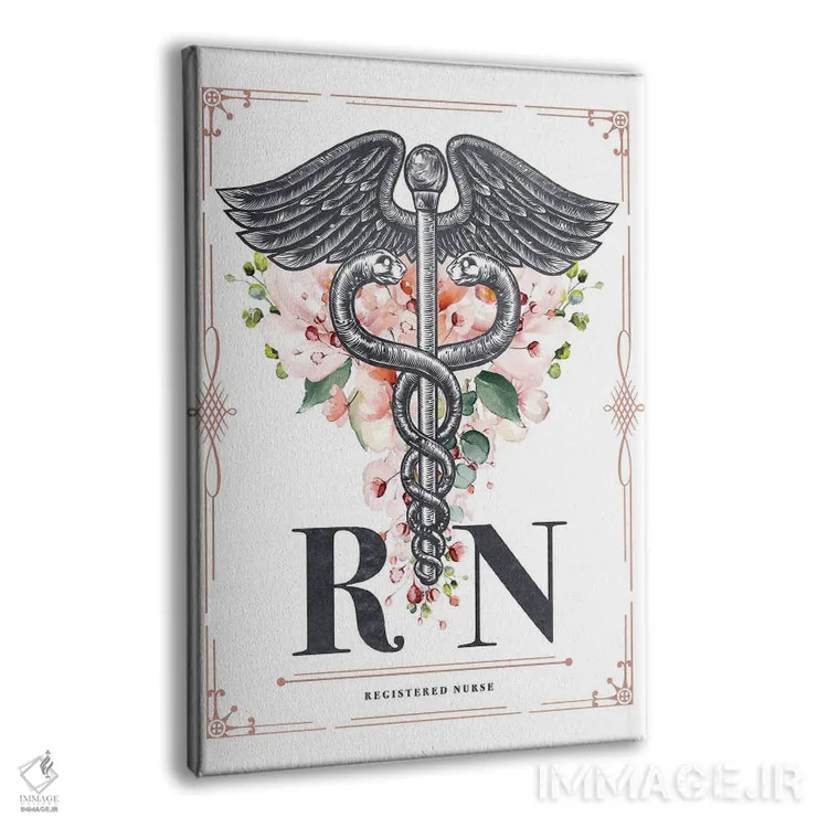 تابلو آران با گلها (پرستار ثبتشده Registered Nurse) اثر پیکسل کهنه (استودیو/نام هنری) - نمای پرسپکتیو محصول