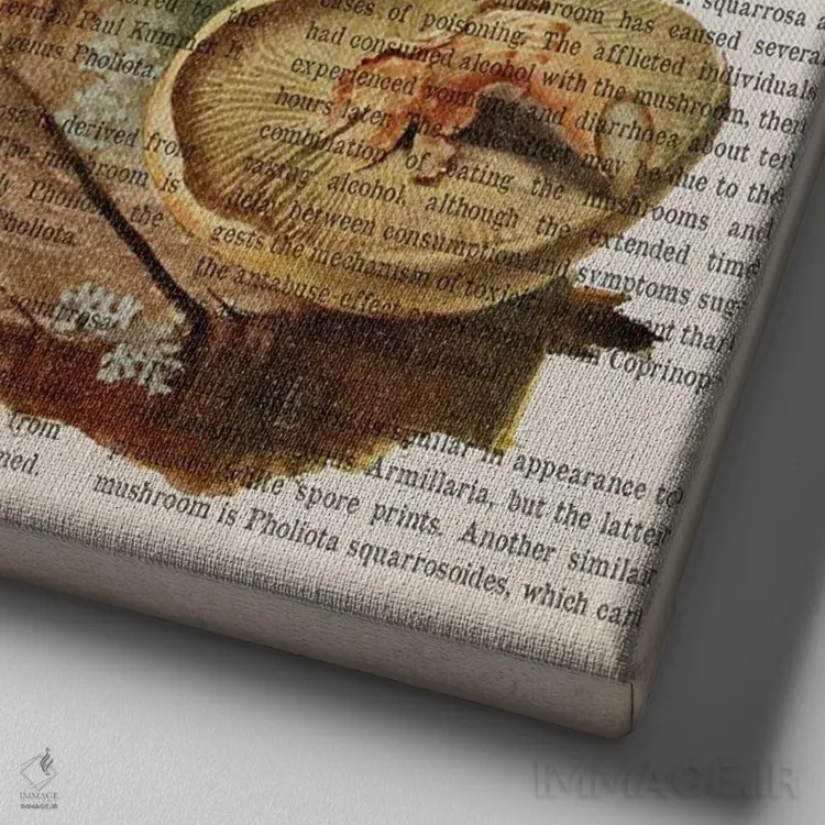 تابلو قارچ فولیتا اسکواروزا (قارچ فلسدار) اثر پیکسل کهنه (استودیو/نام هنری) - نمای نزدیک بافت بوم