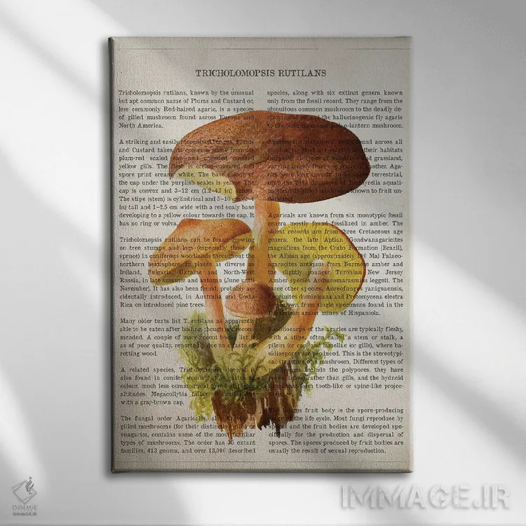 تابلو قارچ تریکولوموپسیس روتیلانس اثر پیکسل کهنه (استودیو/نام هنری) - نمای روبهرو روی دیوار