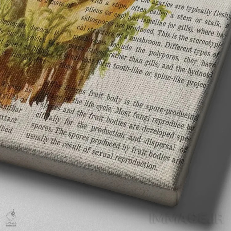 تابلو قارچ تریکولوموپسیس روتیلانس اثر پیکسل کهنه (استودیو/نام هنری) - نمای نزدیک بافت بوم