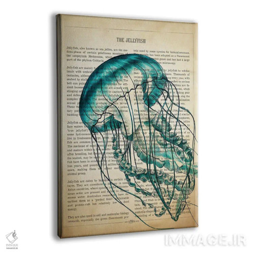 تابلو عروس دریایی فیروزهای اثر پیکسل کهنه (استودیو/نام هنری) - نمای پرسپکتیو محصول