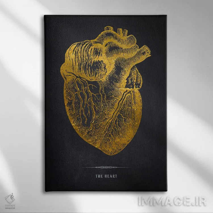تابلو آناتومی قلب اثر پیکسل کهنه (استودیو/نام هنری) - نمای روبهرو روی دیوار
