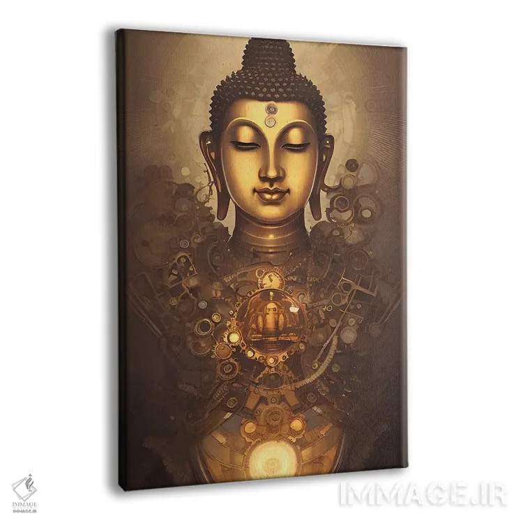 تابلو بودا در سبک استیمپانک ۳ اثر آلساندرو دلا توره - نمای پرسپکتیو محصول