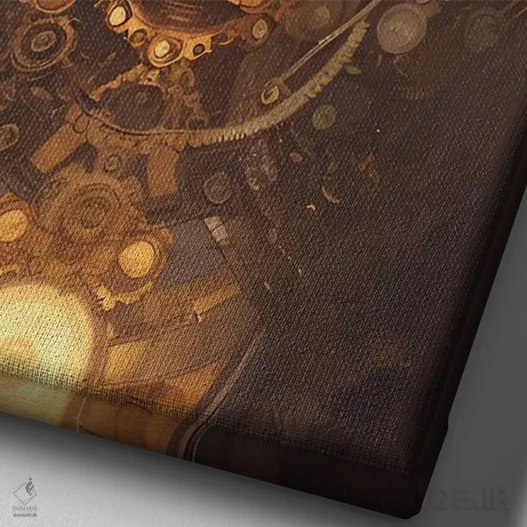 تابلو بودا در سبک استیمپانک ۳ اثر آلساندرو دلا توره - نمای نزدیک بافت بوم