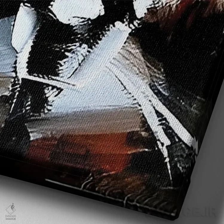 تابلو منظرهٔ پاریس همراه با برج ایفل اثر آلساندرو دلا توره - نمای نزدیک بافت بوم