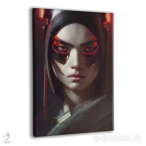 تابلو سامورایی سایبرپانک تکنولوژیک اثر آلساندرو دلا توره - نمای پرسپکتیو محصول