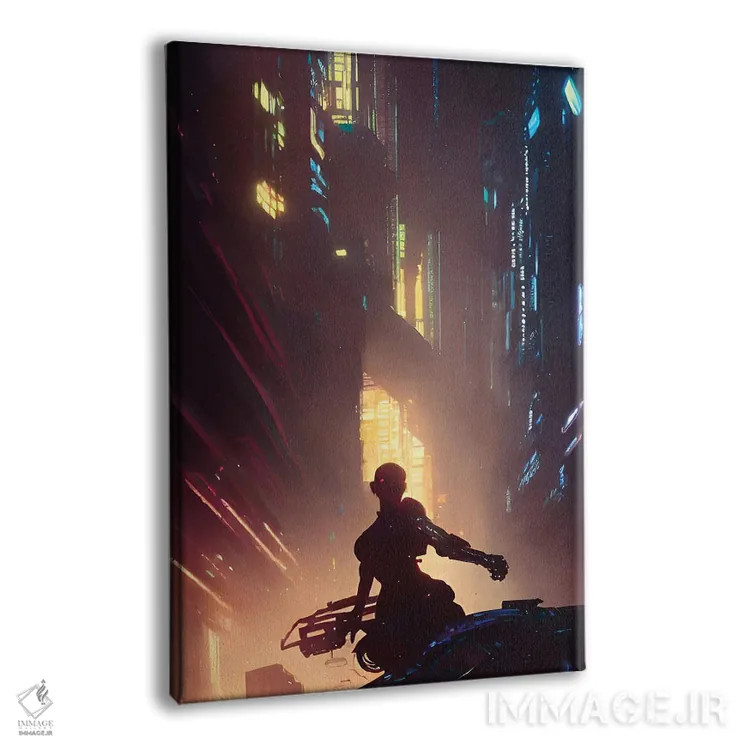 تابلو پیادهروی در شهر سایبرپانک ۱۲ اثر آلساندرو دلا توره - نمای پرسپکتیو محصول