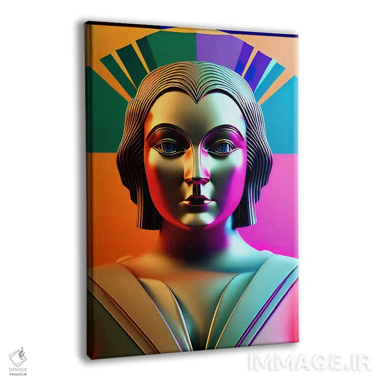تابلو آرت دکو سایبری هوش مصنوعی ۲ اثر آلساندرو دلا توره - نمای پرسپکتیو محصول