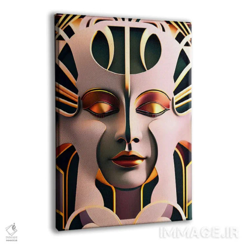 تابلو آرت دکو مصری سایبری هوش مصنوعی ۲ اثر آلساندرو دلا توره - نمای پرسپکتیو محصول