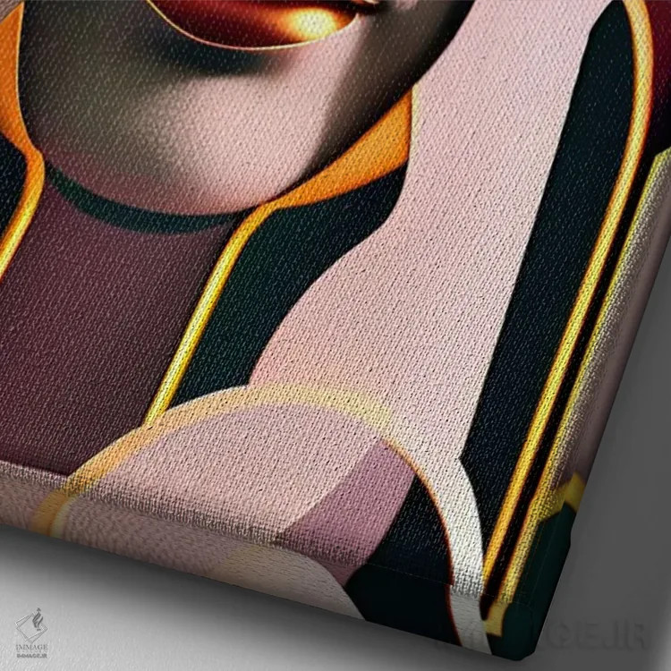 تابلو آرت دکو مصری سایبری هوش مصنوعی ۲ اثر آلساندرو دلا توره - نمای نزدیک بافت بوم