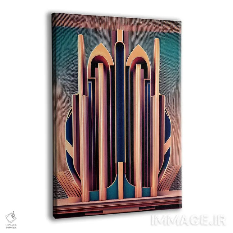تابلو آرت دکو شهری هوش مصنوعی اثر آلساندرو دلا توره - نمای پرسپکتیو محصول