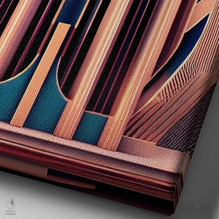 تابلو آرت دکو شهری هوش مصنوعی اثر آلساندرو دلا توره - نمای نزدیک بافت بوم