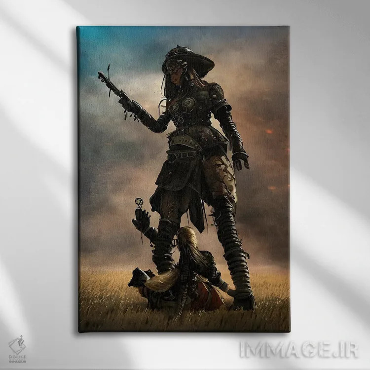 تابلو دزد دریایی استیمپانک بعدی هوش مصنوعی اثر آلساندرو دلا توره - نمای روبهرو روی دیوار