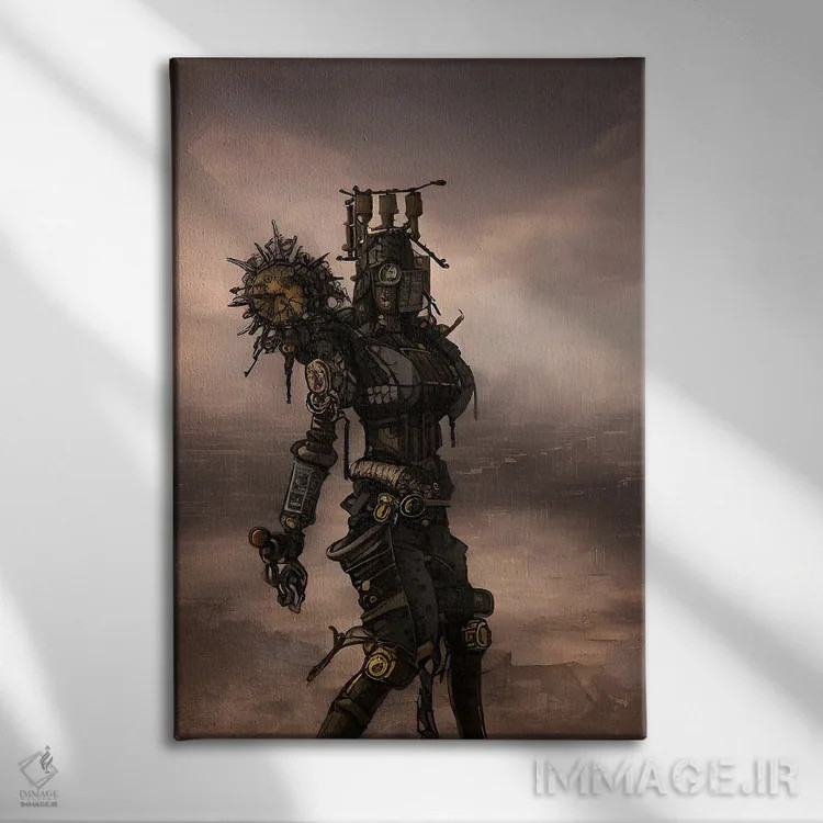 تابلو دروگر سایبرپانک هوش مصنوعی ۲ اثر آلساندرو دلا توره - نمای روبهرو روی دیوار