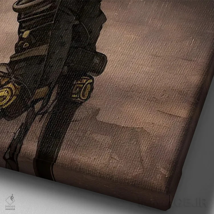 تابلو دروگر سایبرپانک هوش مصنوعی ۲ اثر آلساندرو دلا توره - نمای نزدیک بافت بوم